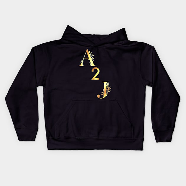 Golden A 2 J Kids Hoodie by Blue Butterfly Designs 